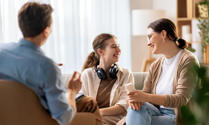 Happy Mother and Daughter in Therapy Counselling Session